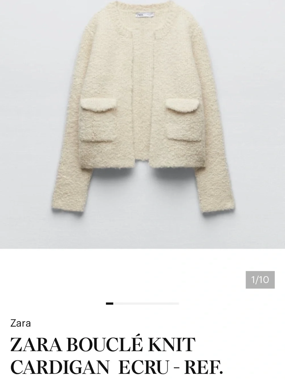 NEW ZARA BOUCLÉ CARDIGAN